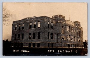 J87/ East Palestine Ohio RPPC Postcard c1910 High School Building 861