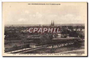 Old Postcard Moulins General view taken from Ste Catherine tray