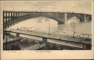 St. Louis MO Eads Bridge HTL Hold to Light Die Cut c1905 Postcard EXC COND