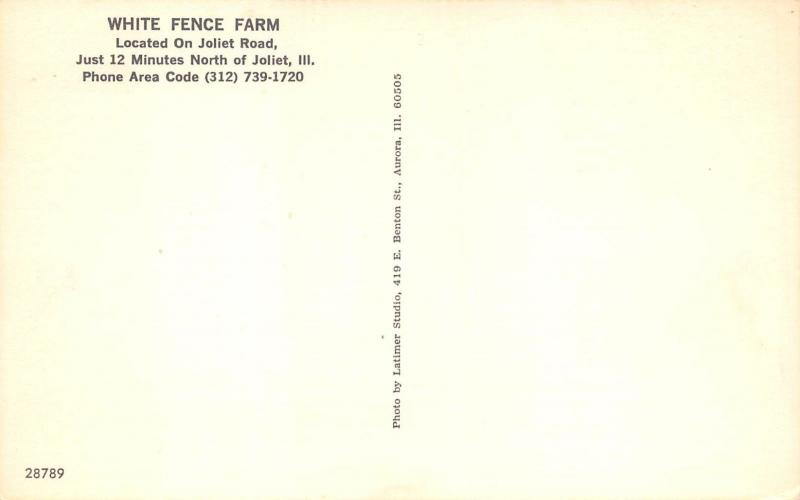 Joliet Illinois 1960s Postcard White Fence Farm