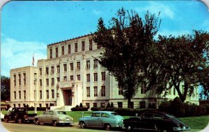 Fort Smith, AR Arkansas CITY & SEBASTIAN COUNTY BUILDING 40's~50's Cars Postcard