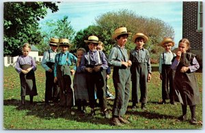 Amish Children during recess - Greetings, From The Amish Country - PA