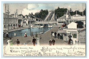 1906 Amusement Park Scene, White City, Worcester Massachusetts MA Postcard