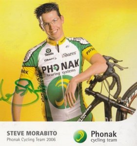 Steve Morabito Swiss Cycling Cyclist Champion Phonak Team Hand Signed Photo