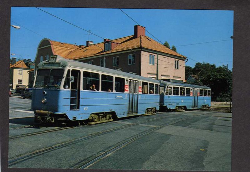 Sverige Nockebybanan Railroad Train Line Nockeby Alvik Stockholm Sweden Postcard