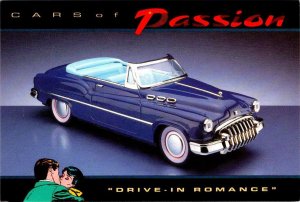 Repro CARS OF PASSION  50's Buick Convertible DRIVE-IN ROMANCE 1986 4X6 Postcard