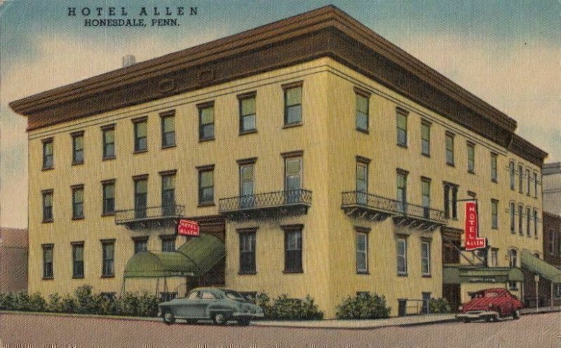 Postcard Hotel Allen Honesdale PA