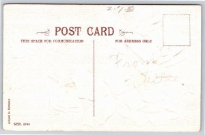 Greetings~Pink Roses & Birthday Greeting~Vintage Postcard