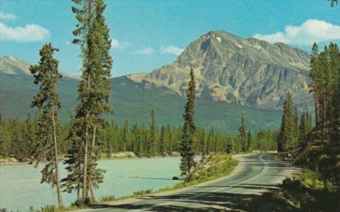 Canada Mount Hardisty and Athabasca River Jasper National Park Alberta