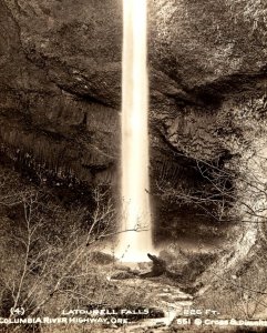 Vintage Latourell Falls Columbia River Cross & Dimmitt OR Real Photo RPPC P165