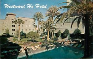 1964 Swimming Pool Patio Hotel Westward HO Phoenix Arizona Petley postcard 2262