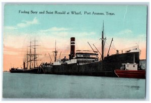 1913 Foong Suey And Saint Ronald At Wharf Port Arkansas Texas TX Posted Postcard