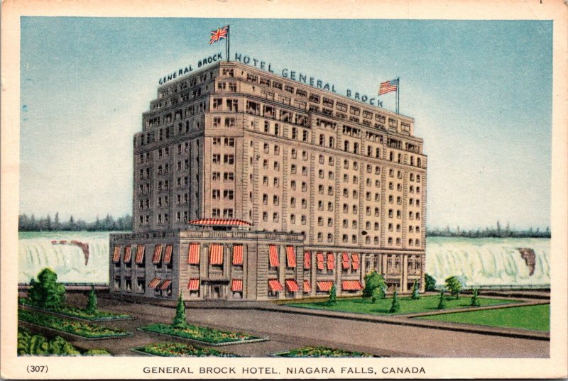 Vintage Postcard GENERAL BROCK HOTEL, NIAGARA FALLS, CANADA JO11