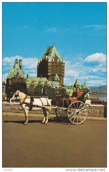 Chateau Frontenac Hotel, Horse Carriage, QUEBEC CITY, Quebec, Canada, 40-60's