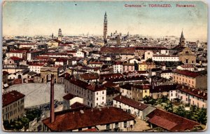 1910's Cremona Torrazzo Panorama Building Towers Apartments Posted Postcard