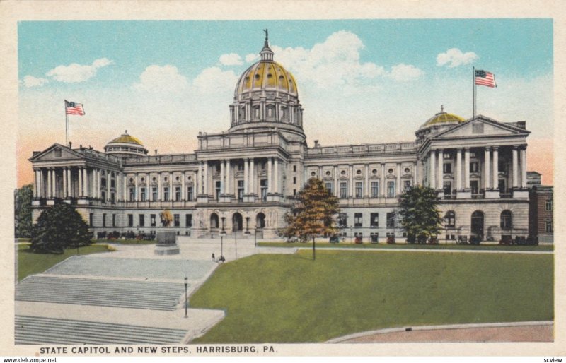 HARRISBURG, Pennsylvania , 1910-20s; State Capitol and New Steps