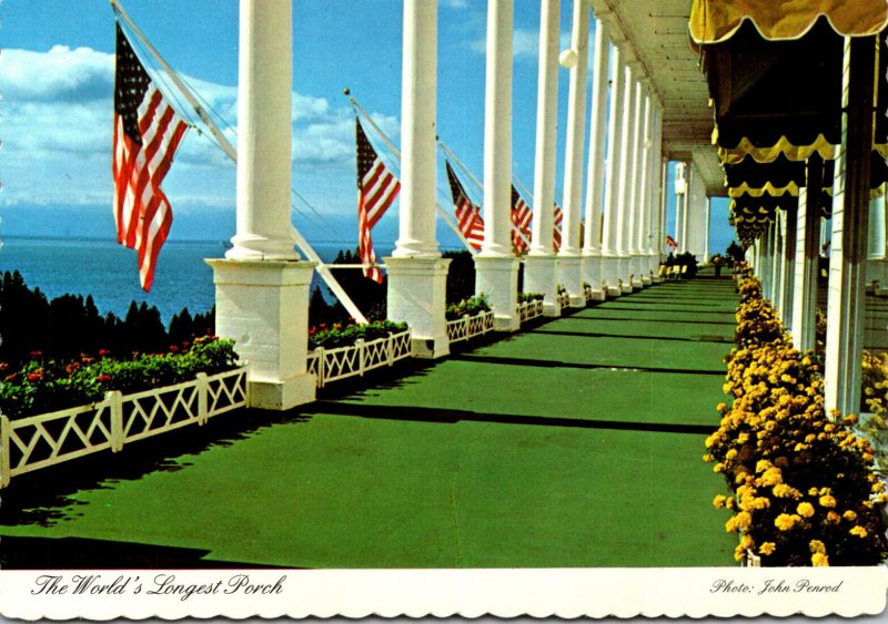 Michigan Historic Mackinac Island The Grand Hotel Veranda The Wolrd's Lo...