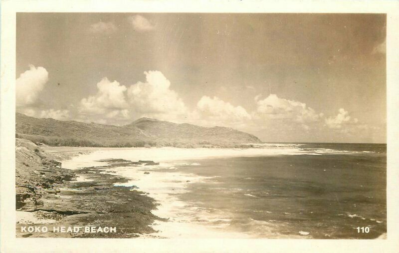 Honolulu Hawaii Koko Head Beach RPPC Photo Postcard 21-10967