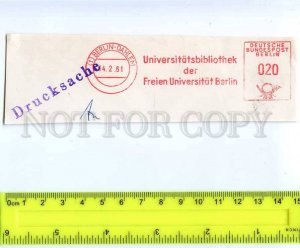 292490 GERMANY BERLIN 1961 piece Postage meter Berlin-Dahlem university library