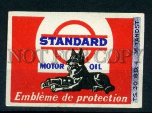 500489 Standard motor oil ADVERTISING shepherd dog match label