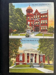 Vintage Postcard 1948 Long Branch City Hall Library Long Branch New Jersey