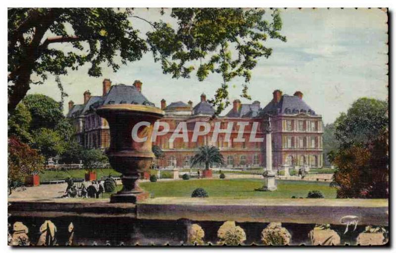 Old Postcard Paris Luxembourg Garden