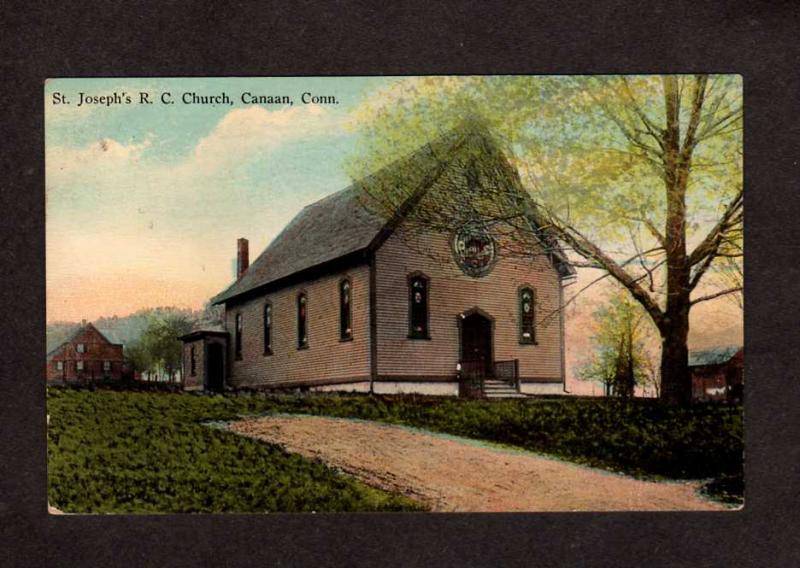 CT St Joseph's Catholic Church Canaan Conn Connecticut Postcard 1917