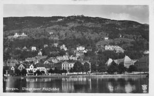 Bergen Norway View from Water Real Photo Antique Postcard J75570