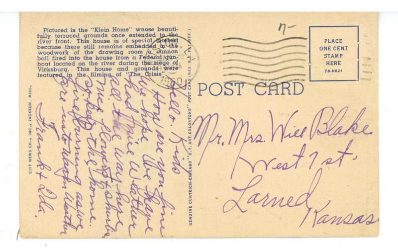 MS - Vicksburg. The Klein Home