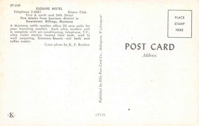 Billings, Montana, Esquire Motel, AA375-8