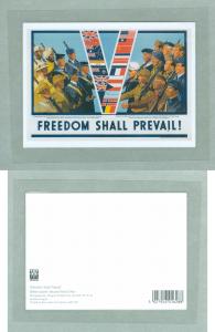 Poster,Reproduction Card. WWII  Freedom shall Prevail 1940-1945