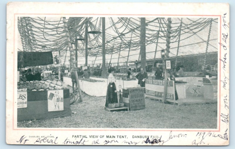 Danbury CT Fair Main Tent Optician Postcard Connecticut