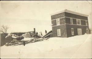 Farmington ME Postal Cancel Destroyed Skating Rink c1920 Real Photo Postcard