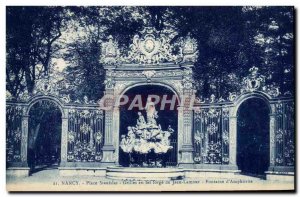 Old Postcard Nancy Place Stanislas Jean wrought iron grilles Lamour Fontaine ...