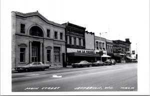 Real Photo Postcard Main Street in Jefferson, Wisconsin 