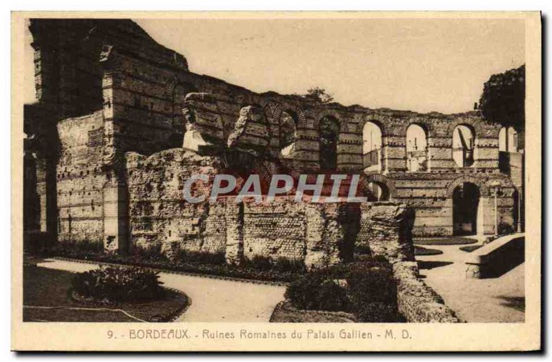 Postcard Ancient Roman Ruins From Bordeaux palace Gallien