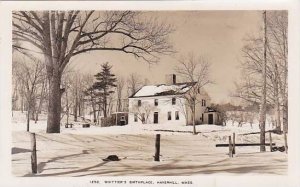 Massachusetts Haverhill Whittier's Birthplace Real Photo RPPC