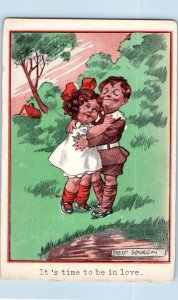 Fredk Spurgin Signed Postcard Little Romance It's Time To Be In Love Bamforth