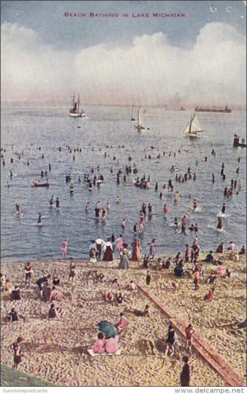 Michigan Beach Bathing In Lake Michign