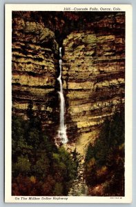 Million Dollar Highway   Ouray Cascade Falls  Colorado  Postcard