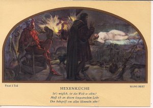 Leipzig, Witch Kitchen, Goethe, Auerbachs Keller, Faust, 1930, Nude, Mephisto