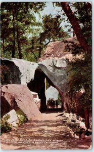 YOSEMITE NATIONAL PARK ~ STAGE at ARCH ROCK between El Portal & Valley Postcard