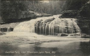 Mountain Lake Park Maryland MD Swallow Falls Waterfall Vintage Postcard