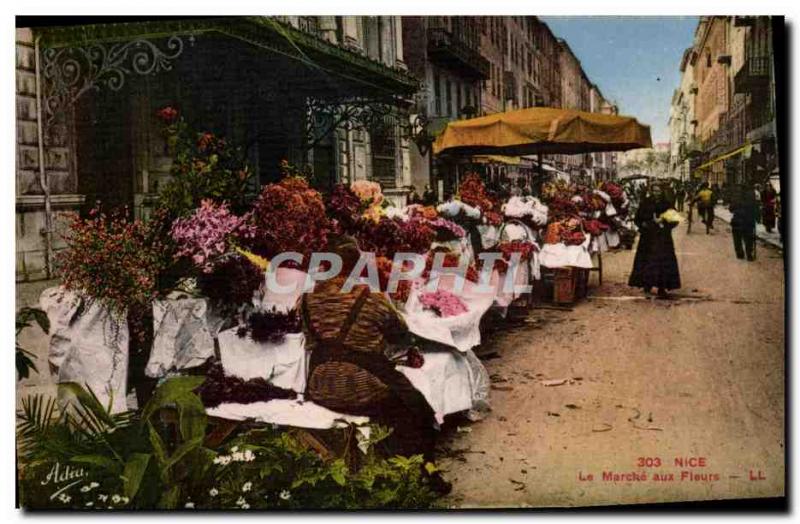 Old Postcard Nice Le Marche Aux Fleurs