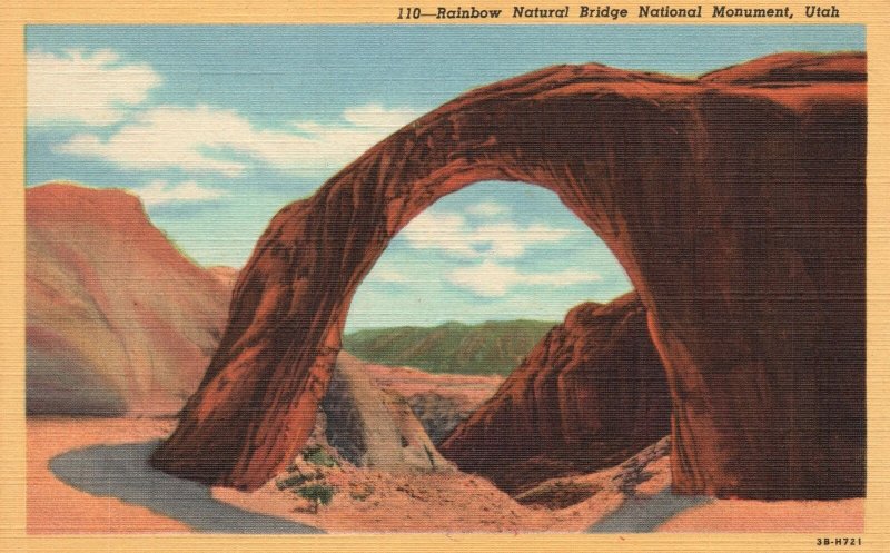 Vintage Postcard Rainbow Natural Bridge National Monument Unique Natural Bridge 