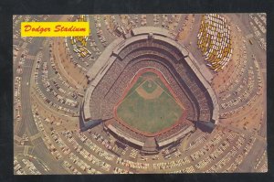 LOS ANGELES DODGERS BASEBALL STADIUM DODGER FIELD AERIAL VINTAGE POSTCARD