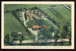 h2521 - MONTREAL ROAD Quebec Postcard 1930s Red Top Cabins