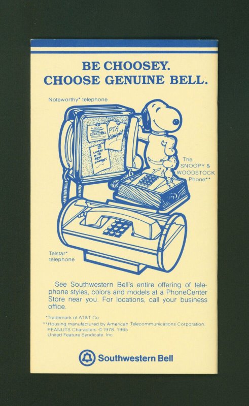 The Little Phone Book Of Help For The Home Southwestern Bell Booklet 