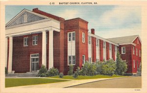 G53/ Clayton Georgia Postcard Linen Baptist Church Building