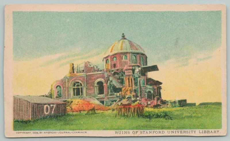 Stanford University California~Library Ruins~c1906 Postcard